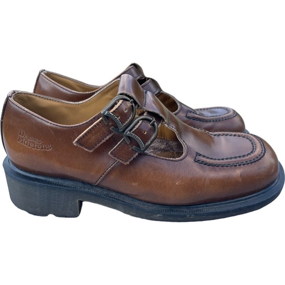 Dr. Martens Shoes - Vintage 90’s Dr. Martens Back to School Chunky Mary Janes w/Double Buckle Size 6